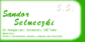 sandor selmeczki business card